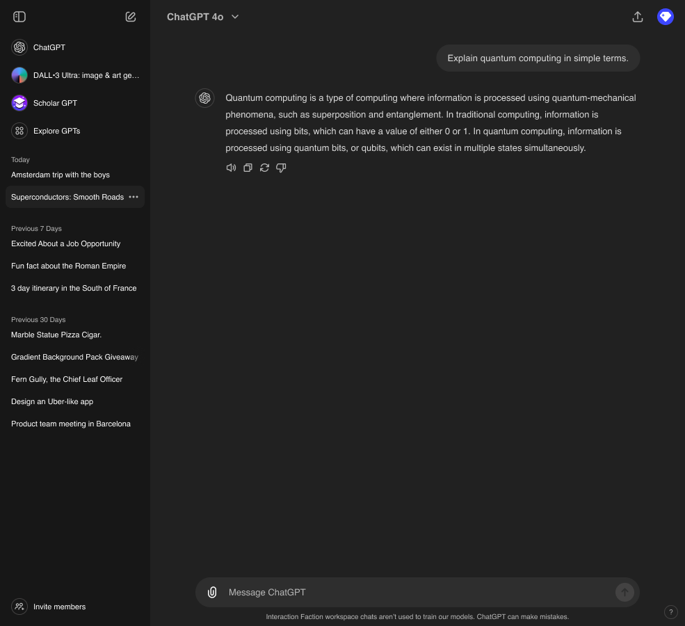ChatGPT response — before