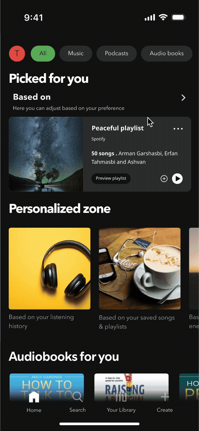Redesigned based-on transparency view